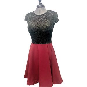 Black Red Homecoming Junior Dress